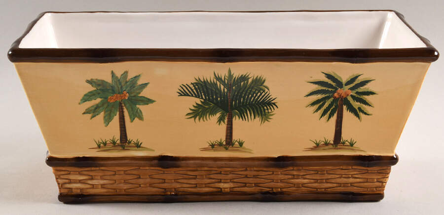 Palm Tree 11" Rectangular Planter by Pacific Rim-1