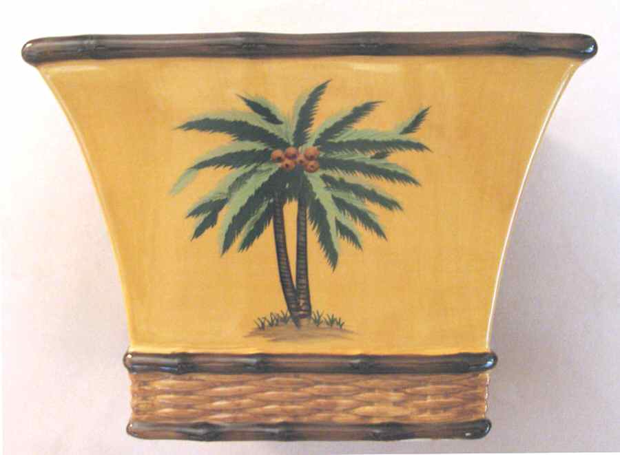 Palm Tree Square Planter by Pacific Rim-1