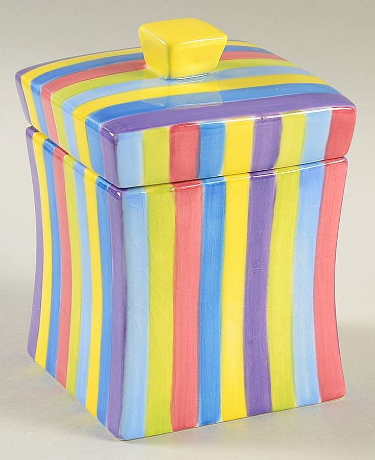 Cabana Stripe Sugar Bowl & Lid by Pacific Rim-1