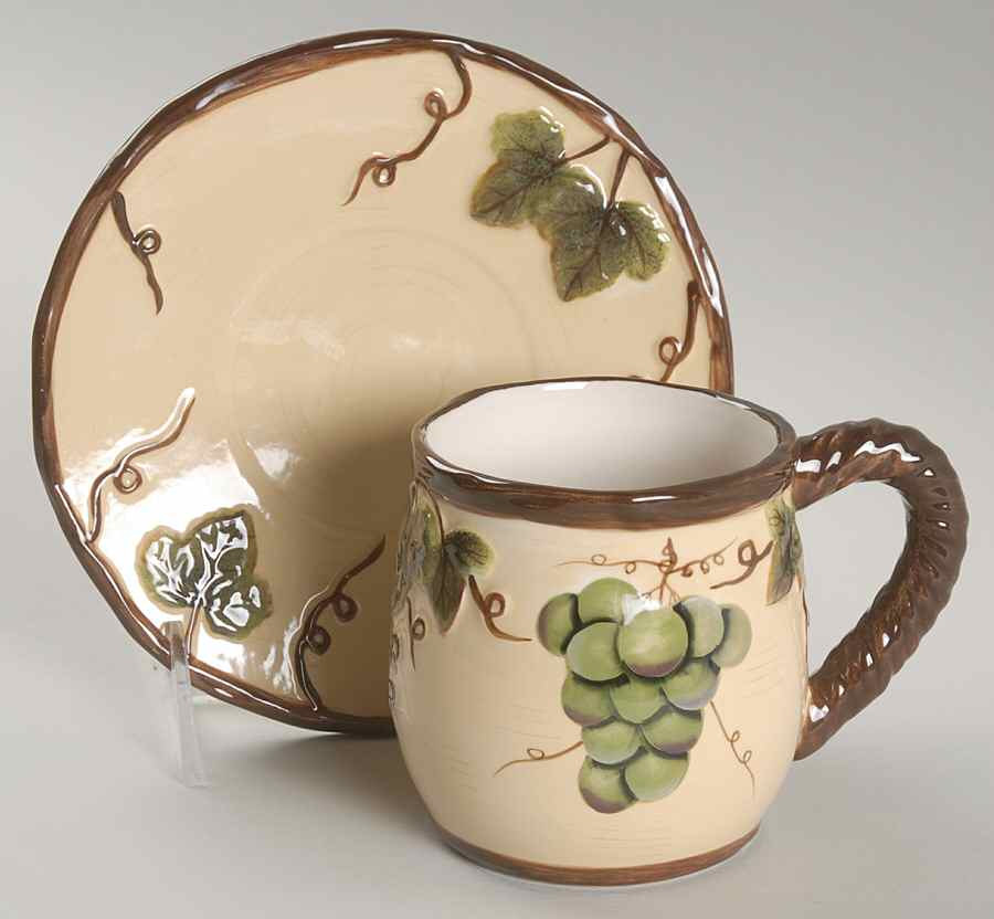 Grape Flat Cup & Saucer Set by Pacific Rim-1