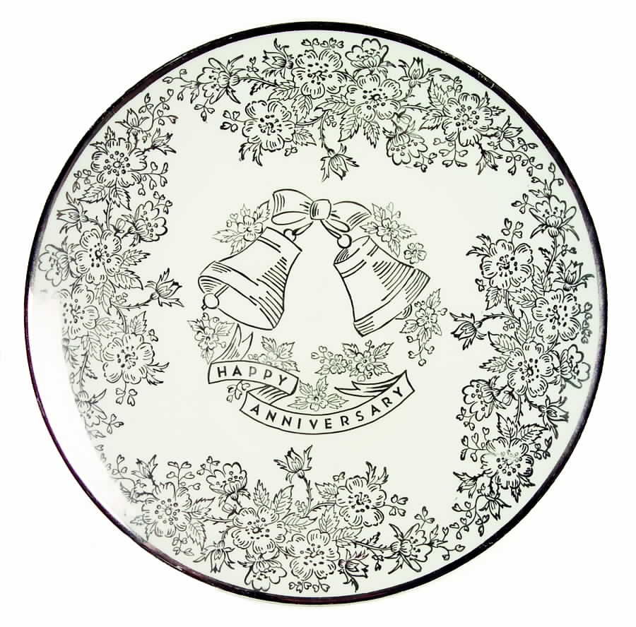 Platinum Rose Anniversary Plate by Pearl China -1