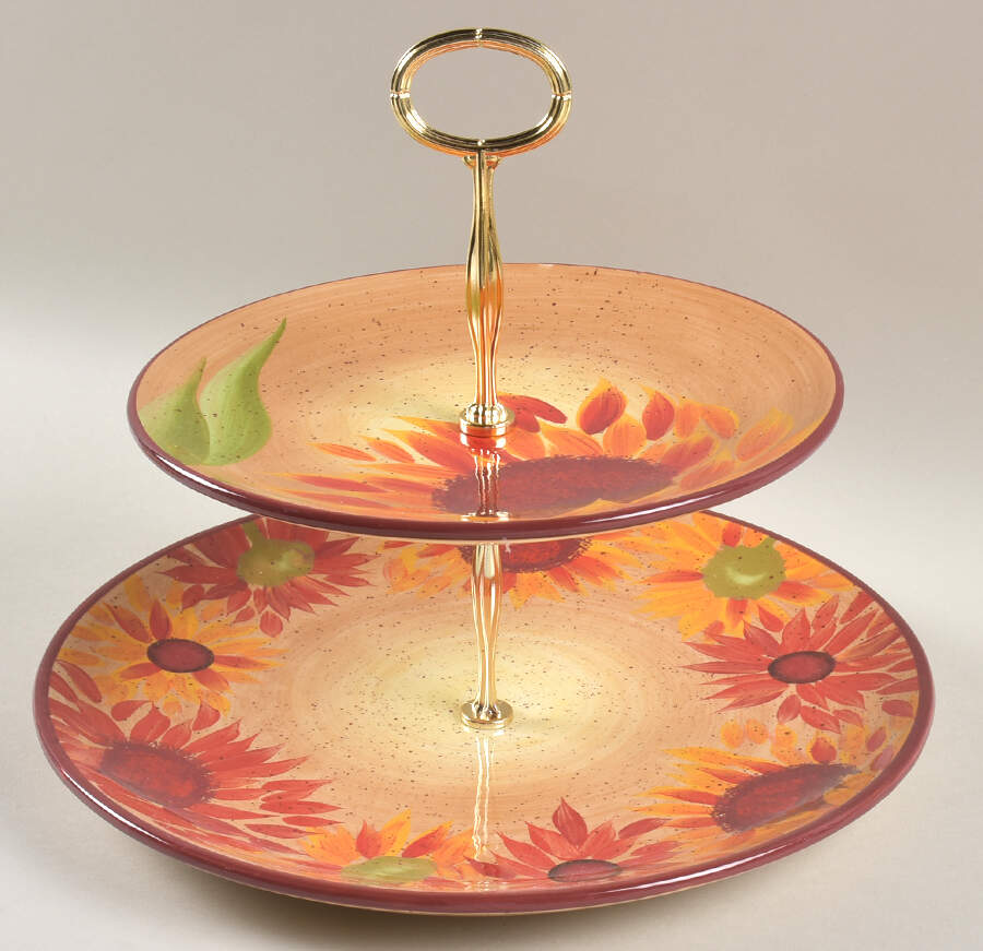 Evening Sun 6 5/8"-10"  2 Tiered Serving Tray (Dp, Sp) HC by Pfaltzgraff-1