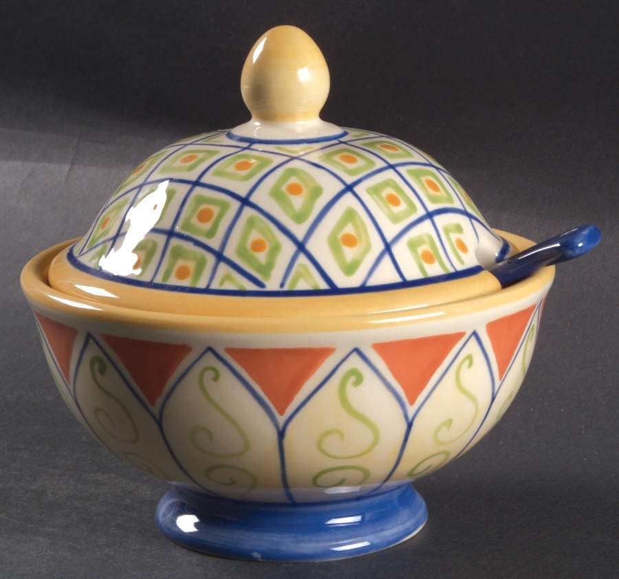 Villa Della Luna Parmesan Pot & Lid w/Spoon by Pfaltzgraff-1