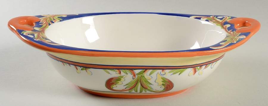 Villa Della Luna 11" Nesting Handled Oval Serving Bowl by Pfaltzgraff-1