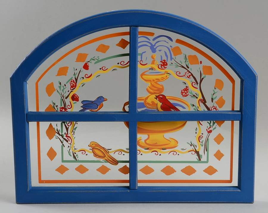 Villa Della Luna Arched Decorative Handpainted Window by Pfaltzgraff-1