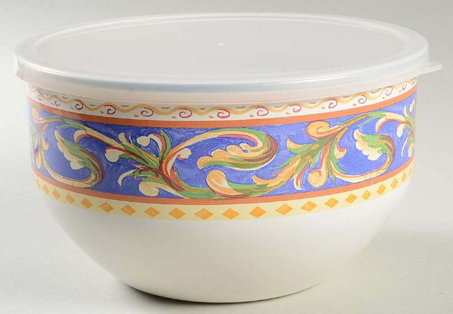 Villa Della Luna 7 3/4" Metal Bowl W/Plastic Lid by Pfaltzgraff-1