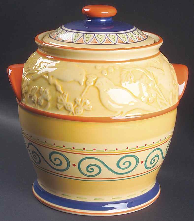 Villa Della Luna Storage Crock & Lid by Pfaltzgraff-1