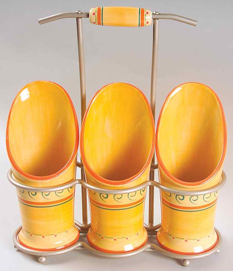 Villa Della Luna Flatware Caddy-3 Holders & Metal Caddy by Pfaltzgraff-1