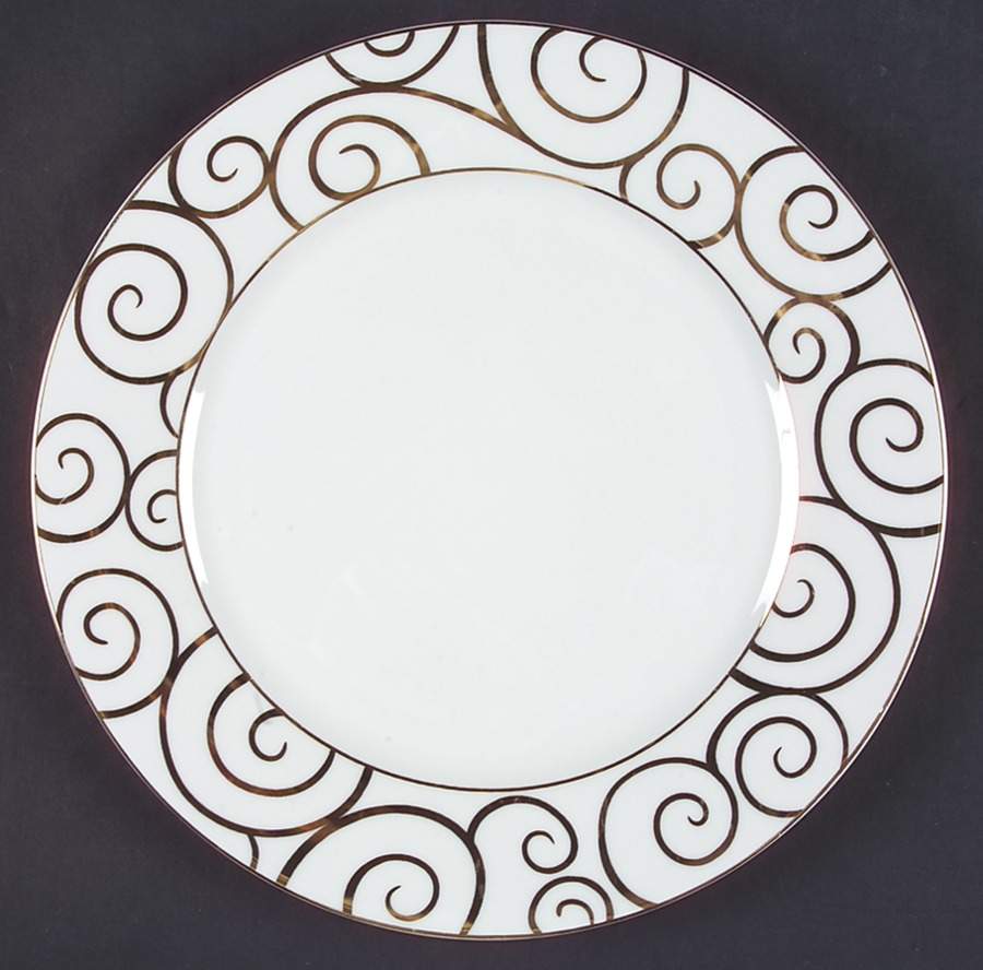 Gold Swirl (Porcelain) Dinner Plate by Pier 1-1
