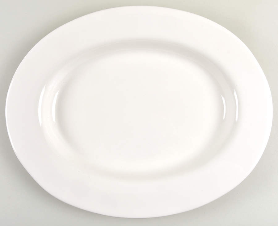 Sausalito Blanca (White) 18" Oval Serving Platter by Pottery Barn China-1