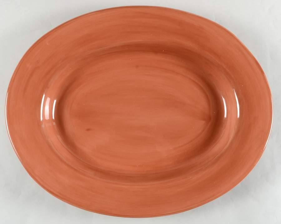 Sausalito Spice (Terra Cotta) 18" Oval Serving Platter by Pottery Barn China-1
