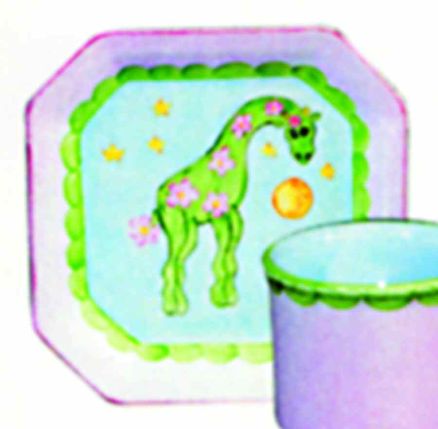 Cosmic Giraffe 8" Square Tray by Presenttense-1
