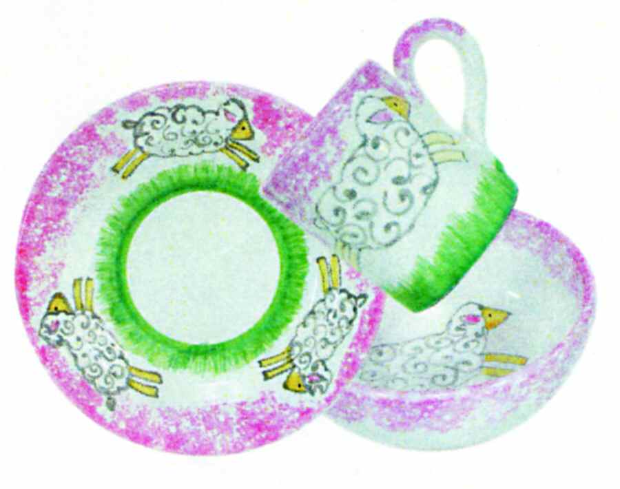 Counting Sheep Pink Child's Bowl by Presenttense-1