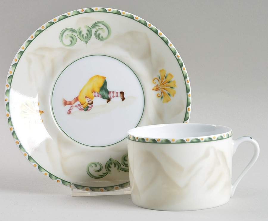 Tyrol Flat Cup & Saucer Set by Pierre Frey (Patrick Frey)-1