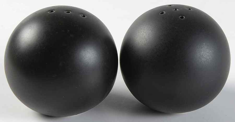 Ellipse Black Salt & Pepper Set by Pottery Barn China-1