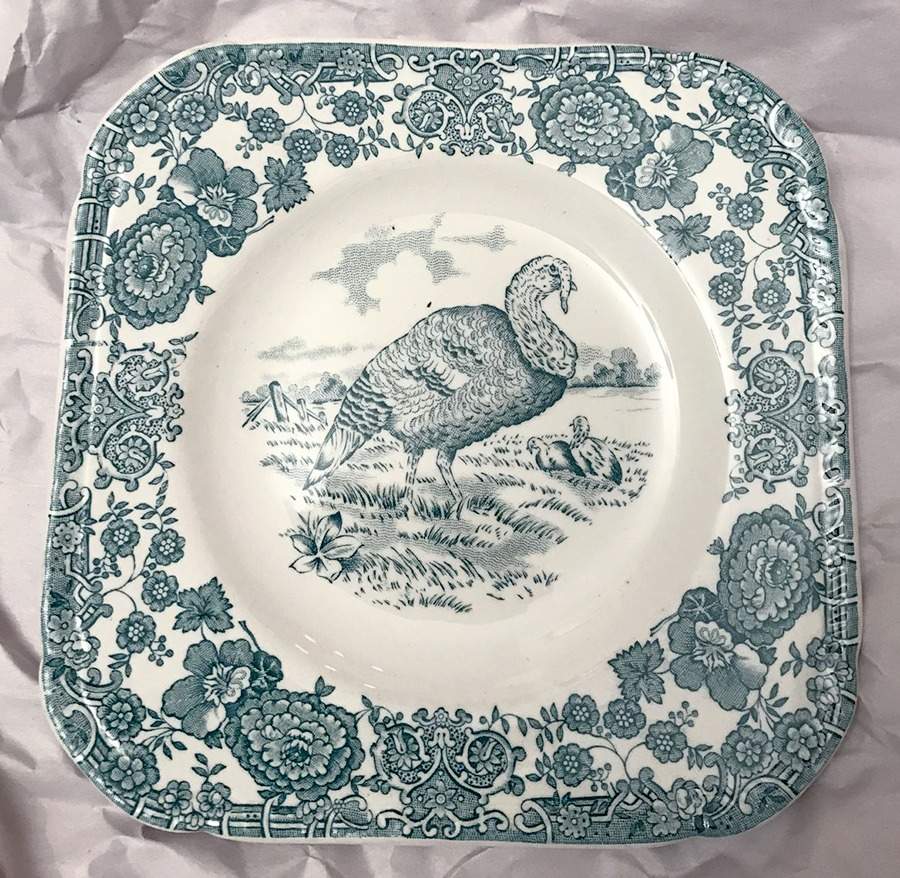 PVE1 Square Bread & Butter Plate by PV-ENGLAND (Peasant Village)-1