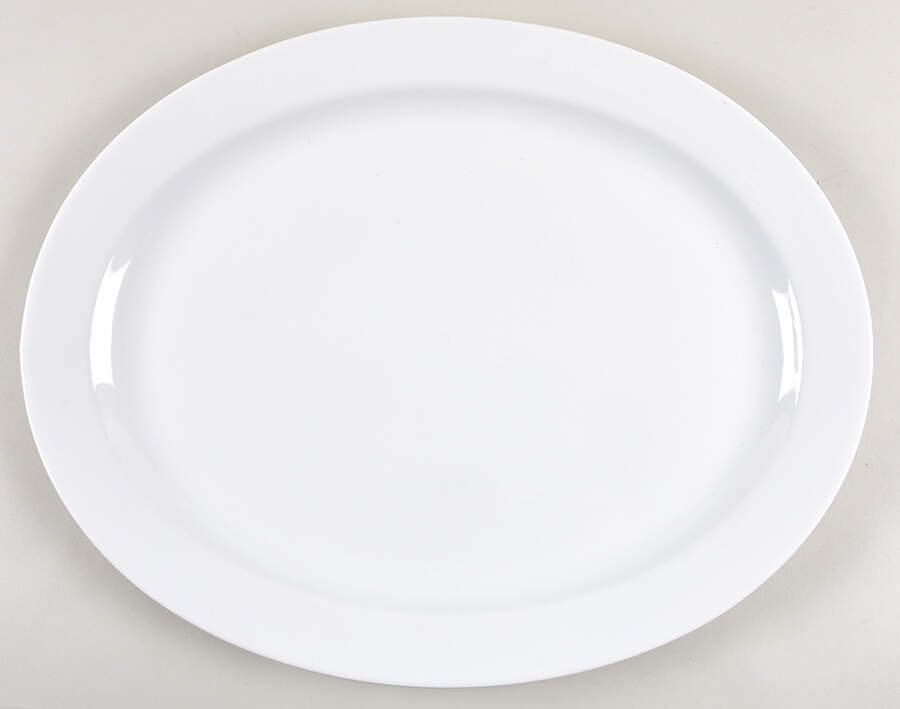 Great White Collection (Rim Shape) 18" Oval Serving Platter by Pottery Barn China-1