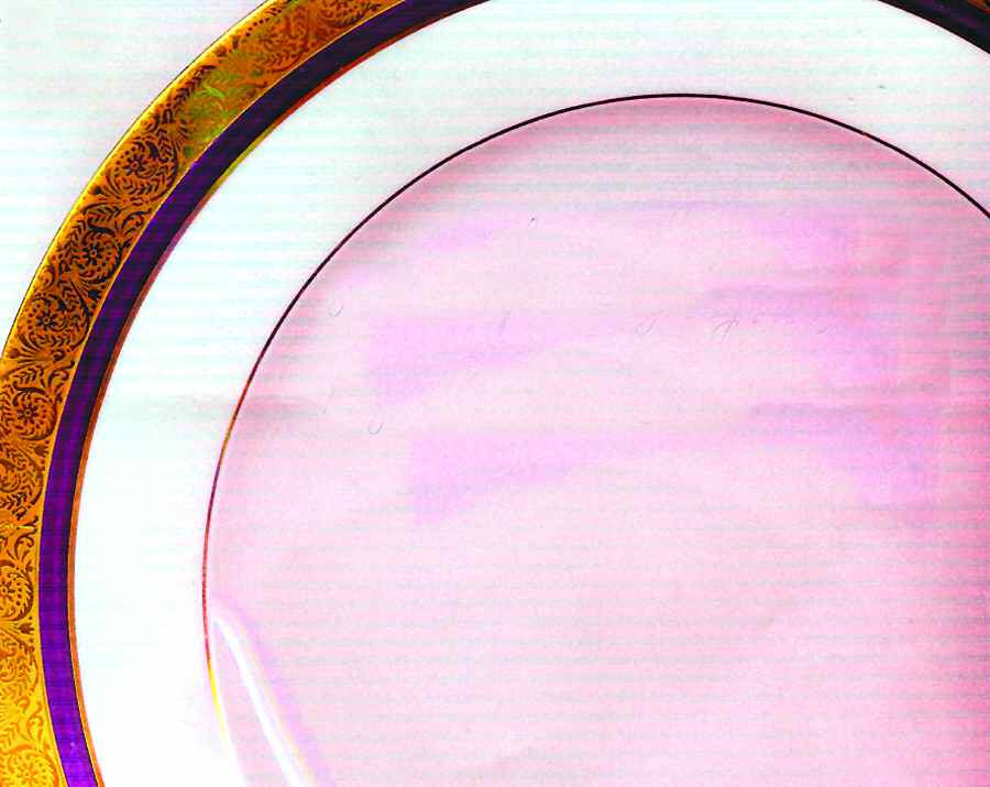 Chambord Cobalt 12" Chop Plate (Round Platter) by Porcel du Site Corot-1
