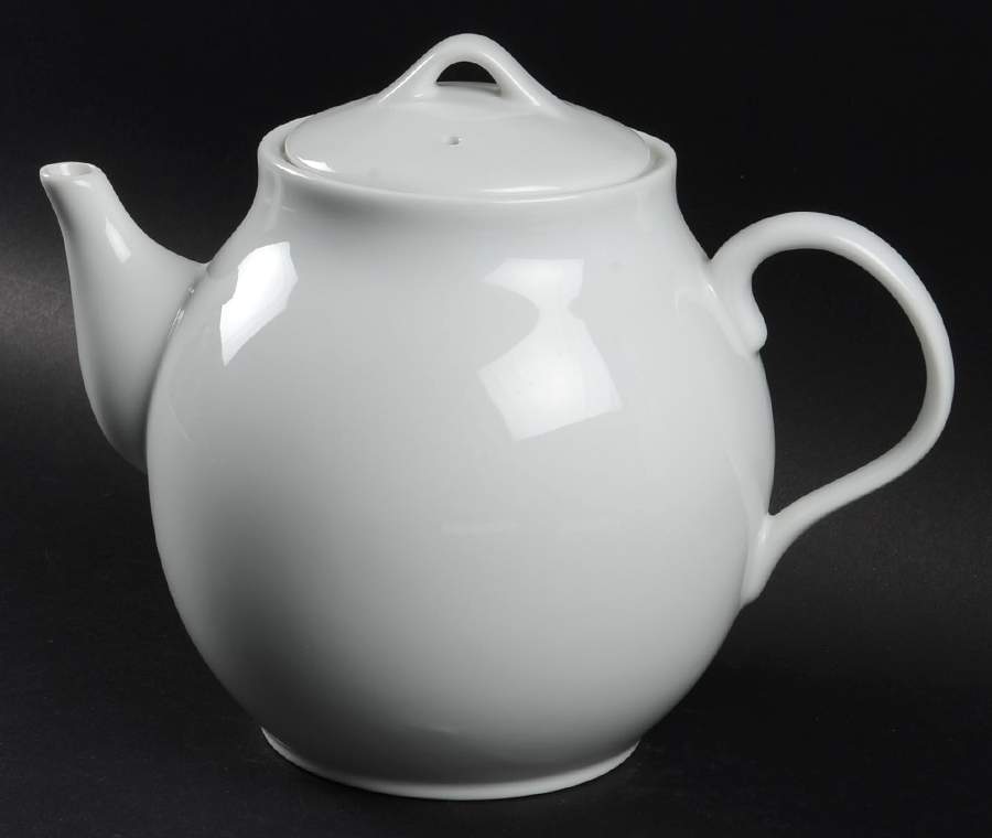 PB White Teapot & Lid by Pottery Barn China-1