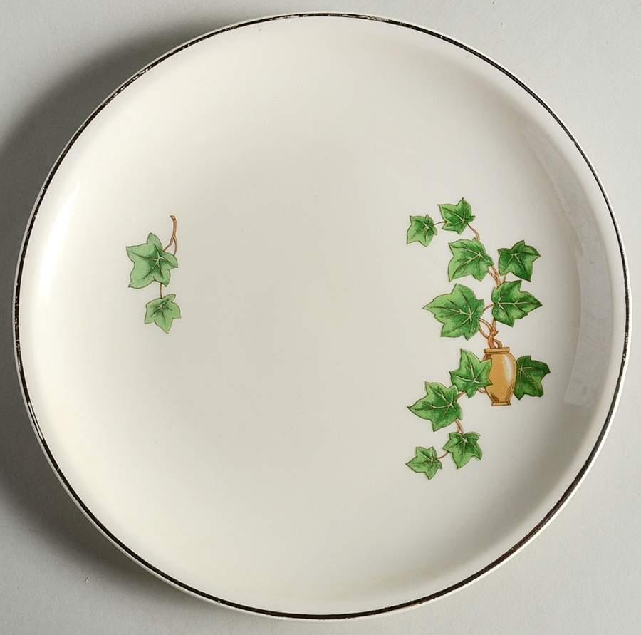 Ivy (Platinum Trim) Bread & Butter Plate by Paden City-1