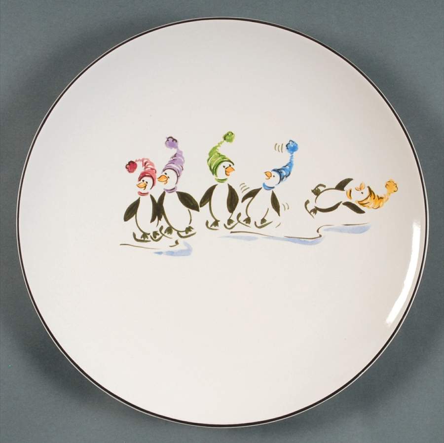 Penguin Skate Dinner Plate by Pfaltzgraff-1