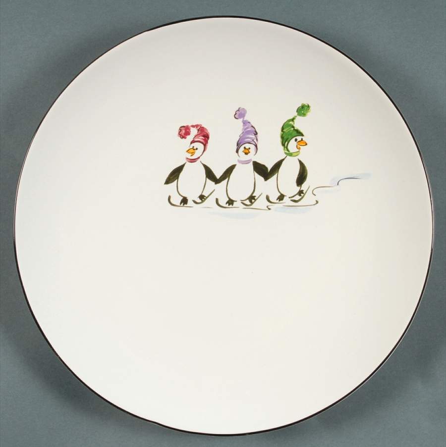 Penguin Skate Dinner Plate by Pfaltzgraff-1