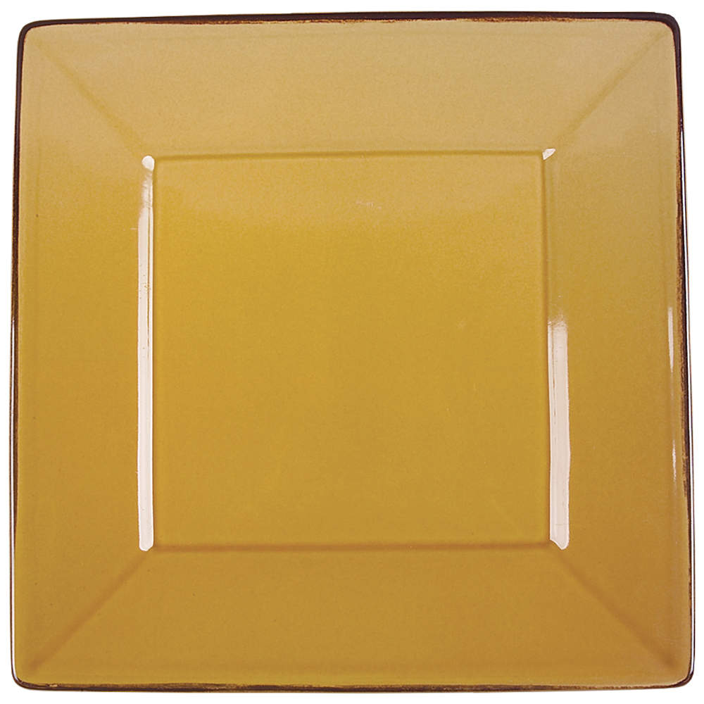 Asian Square Yellow Dinner Plate by Pottery Barn China-1