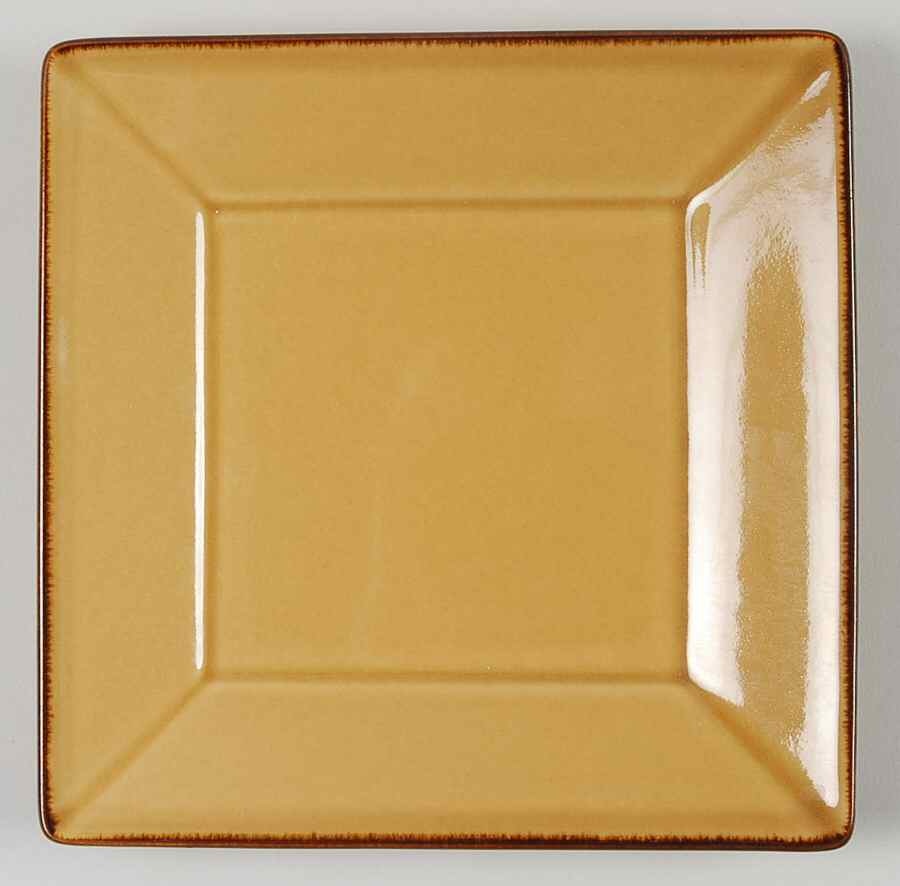 Asian Square Yellow Dessert/Pie Plate by Pottery Barn China-1