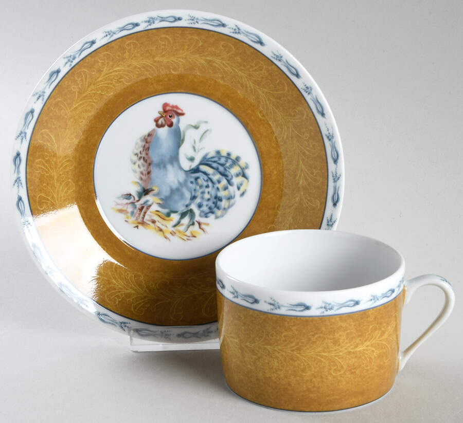 Basse Cour Flat Cup & Saucer Set by Pierre Frey (Patrick Frey)-1