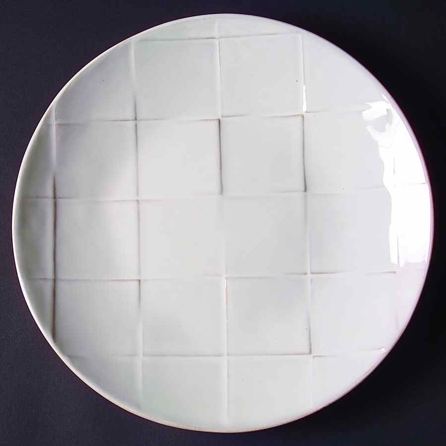 Cubic White Dinner Plate by Pier 1-1