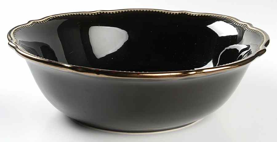 Beaded Bronze 13" Round Vegetable Bowl by Pottery Barn China-1