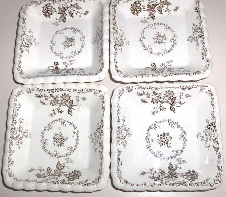 Chelsea Brown Square Fruit/Dessert (Sauce) Bowl by Powell, Bishop & Stonier-1