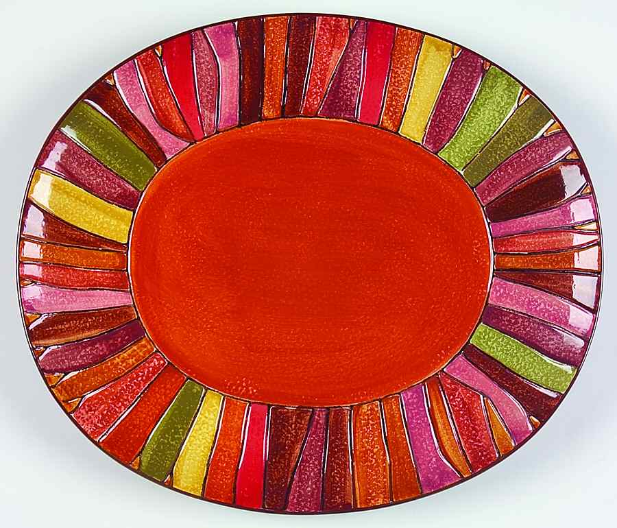 Wavy Stripe Dinner Plate by Pier 1-1