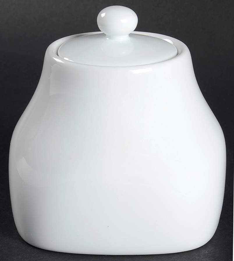 Luminous White Sugar Bowl & Lid by Pier 1-1