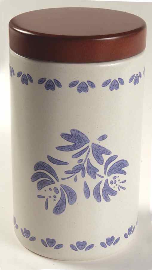 Yorktowne Small Cylinder Canister & Wood Lid by Pfaltzgraff-1