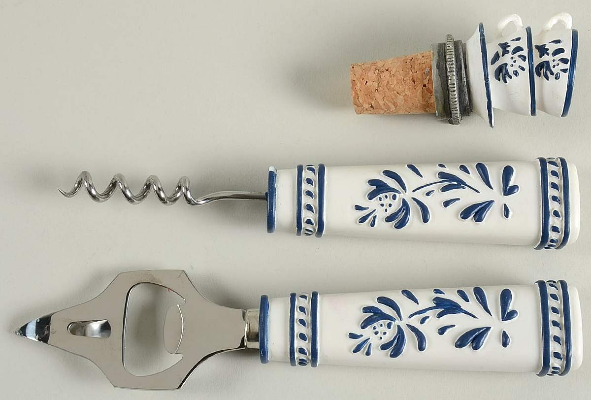 Yorktowne 3pc Bar Set-Bottle Opener, Corkscrew, Wine Stopper by Pfaltzgraff-1