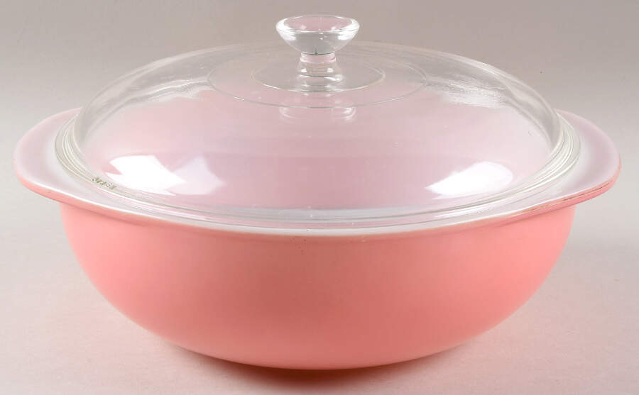 Pink 2 Qt Round Covered Casserole by Pyrex-1