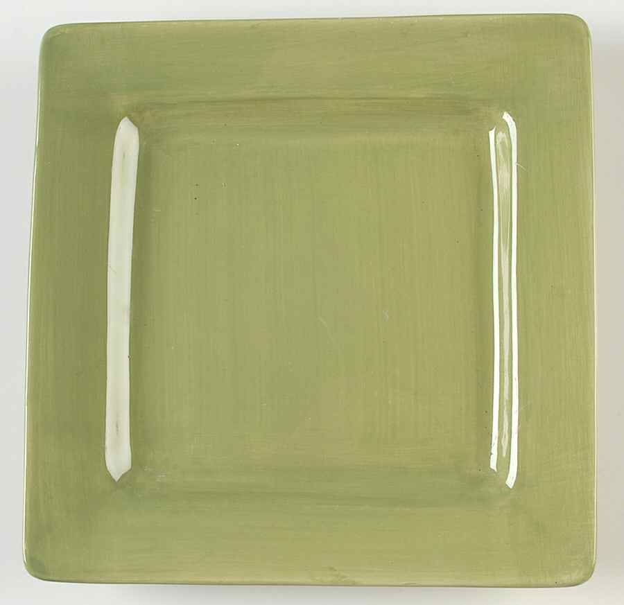 Essential Colours Green Square Salad/Dessert Plate by Pier 1-1
