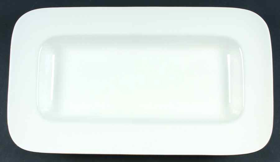 Gold Rim 18" Rectangular Serving Platter by Pier 1-1