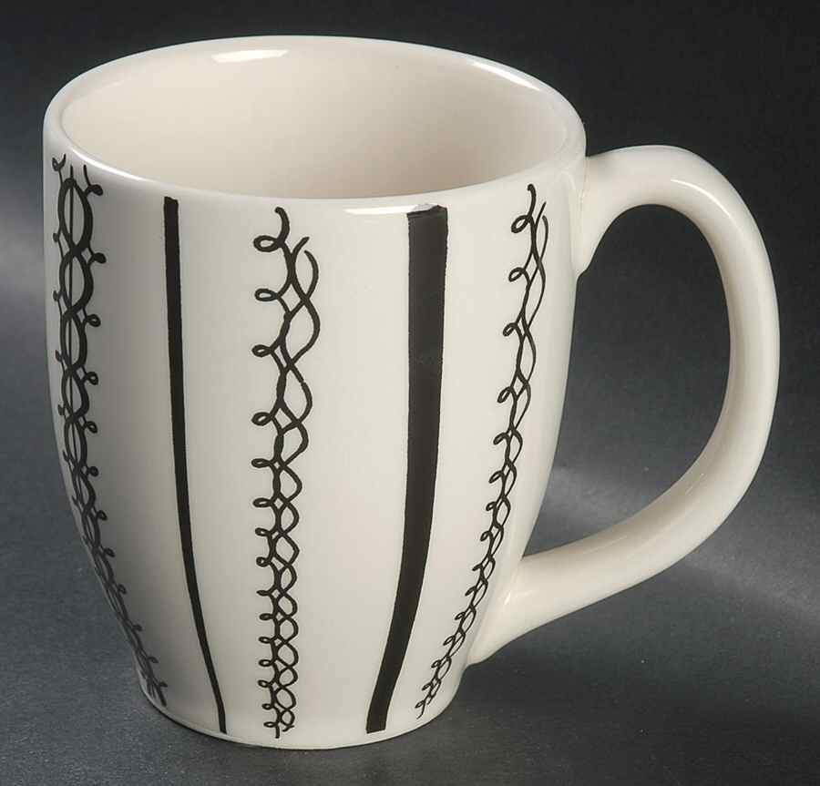 Black and White Mug by Pottery Barn China-1