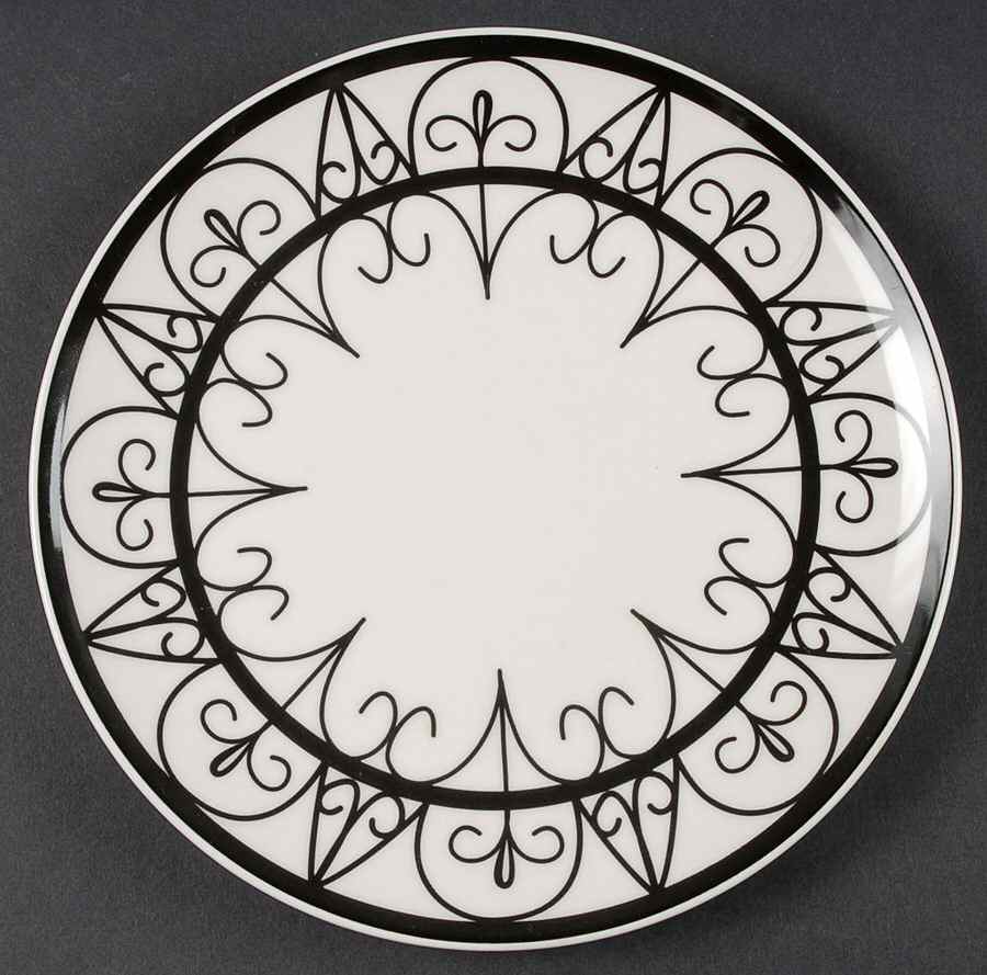 Black and White Salad/Dessert Plate by Pottery Barn China-1