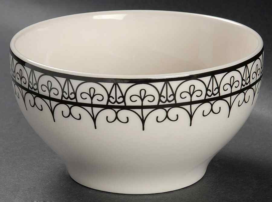 Black and White Soup/Cereal Bowl by Pottery Barn China-1