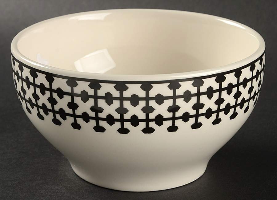 Black and White Soup/Cereal Bowl by Pottery Barn China-1