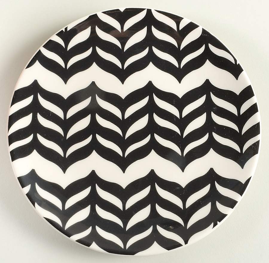Black and White Salad/Dessert Plate by Pottery Barn China-1