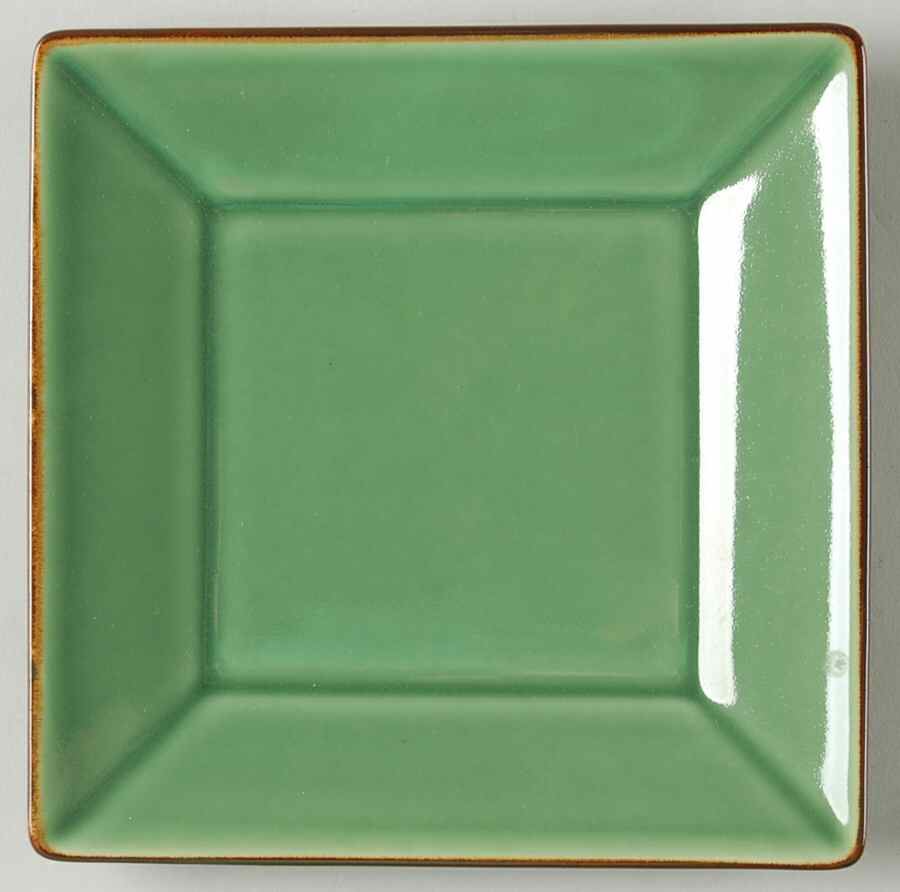 Asian Square Light Green Dessert/Pie Plate by Pottery Barn China-1