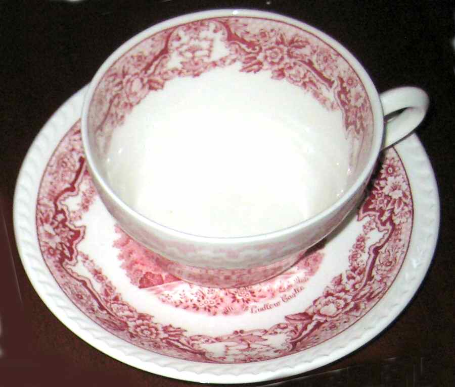 Historic Castles Footed Cup & Saucer Set by Portland-1