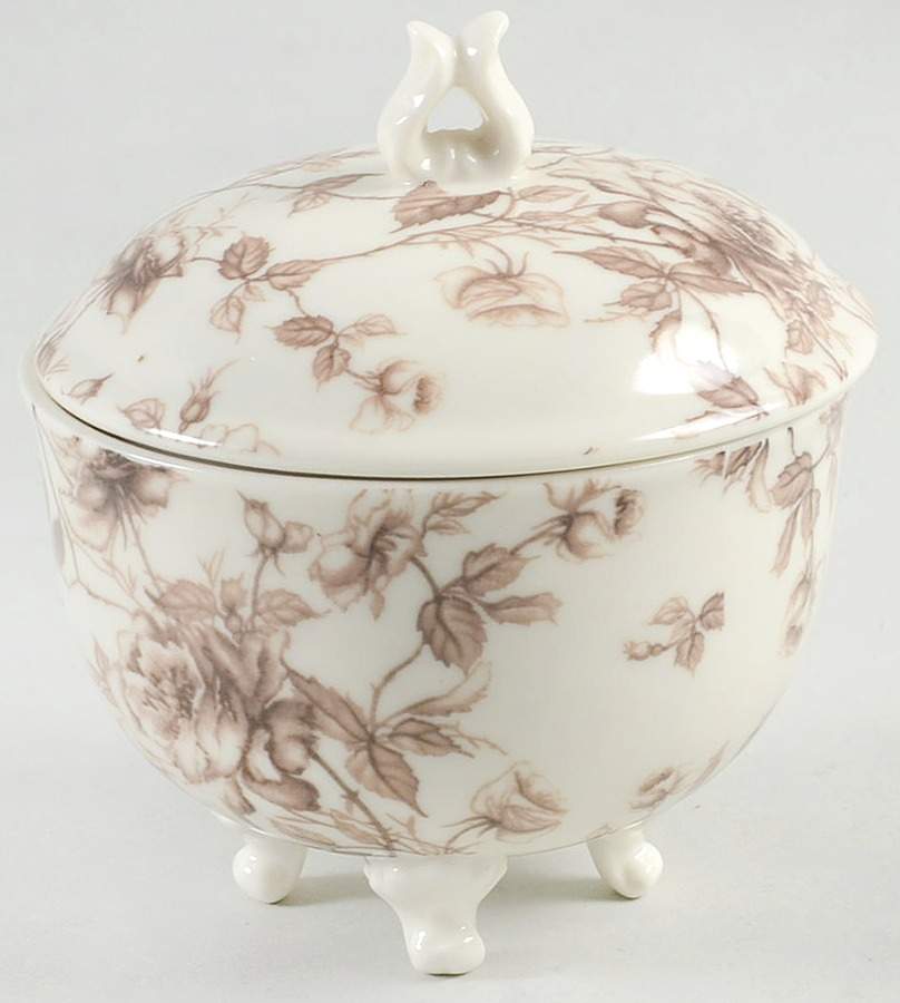 Brown Toile Sugar Bowl & Lid by Peppertree Imports-1