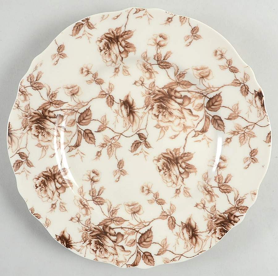 Brown Toile Salad Plate by Peppertree Imports-1