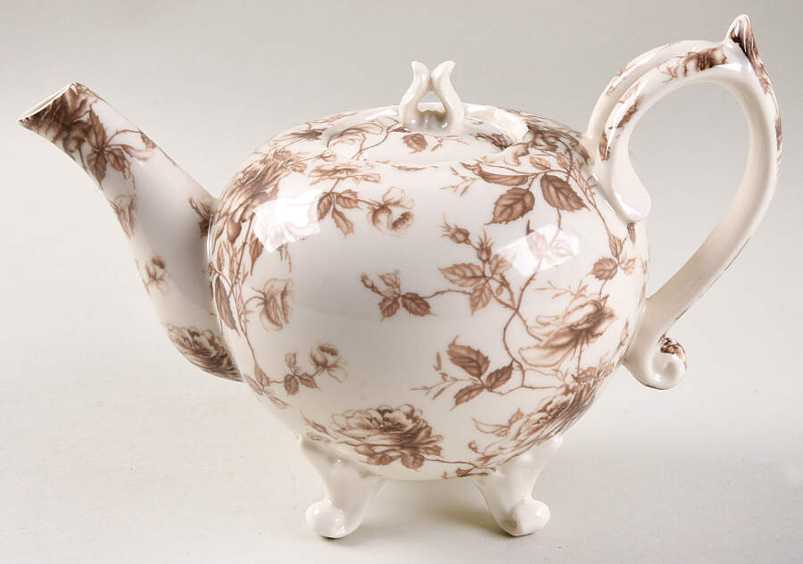 Brown Toile Teapot & Lid by Peppertree Imports-1