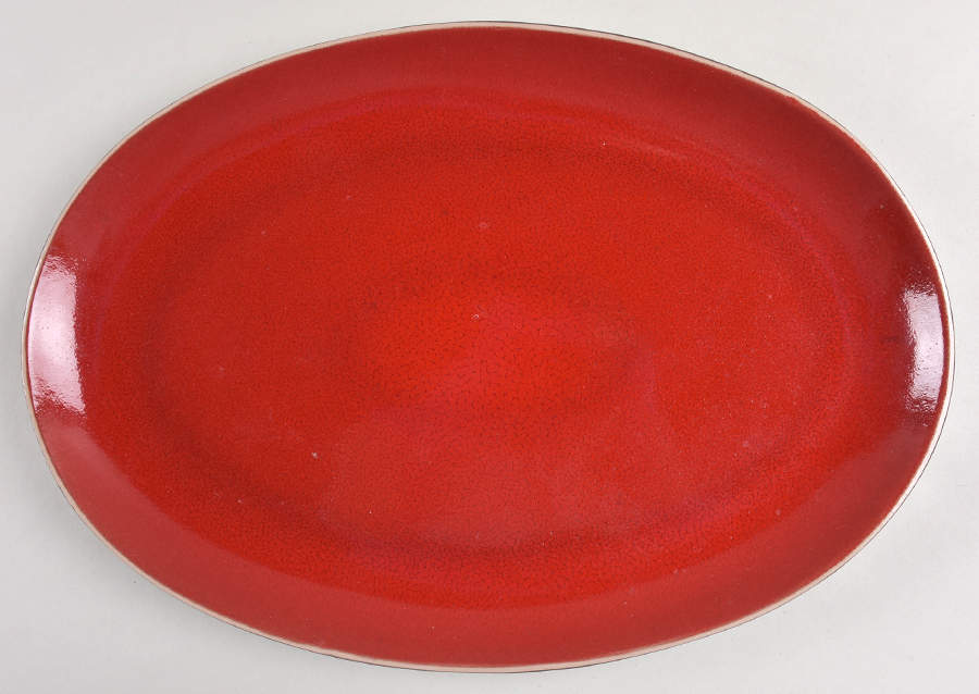 Red Reactive 15" Oval Serving Platter by Pier 1-1